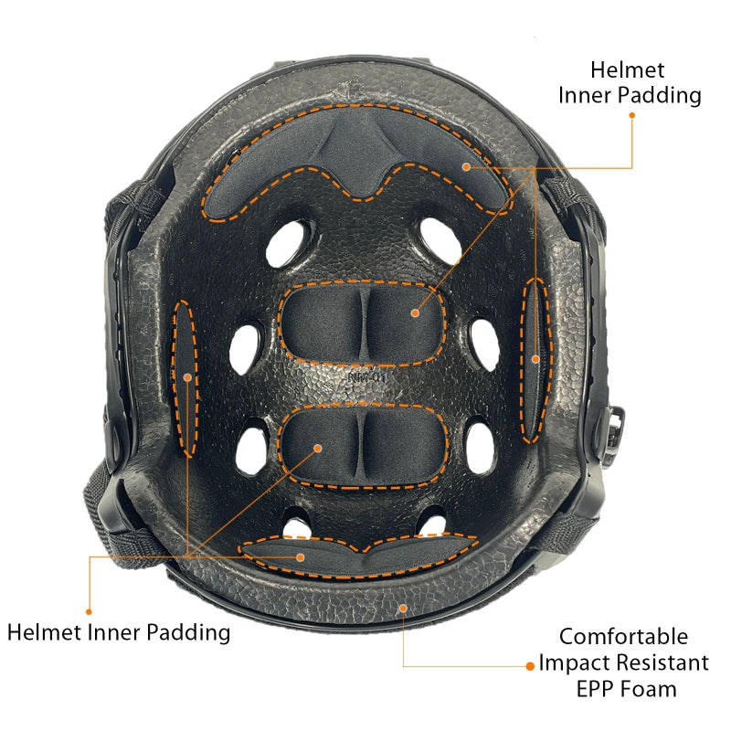 ATAIRSOFT PJ Type Tactical Airsoft Fast Helmet, Lightweight ABS with NVG Mount & Side Rails Bump Protection for Men, Women Air Soft, Paintball, Cosplay, Caving, Hunting, Hiking - DE Tan - Image 3